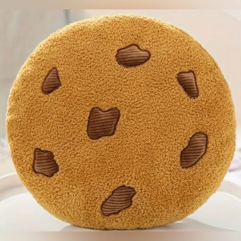 Sweeten up your space with this adorable Chocolate Chip Cookie Plush Pillow!